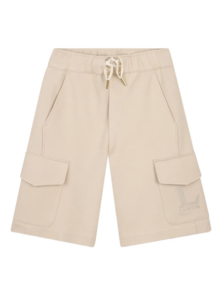  Lanvin Enfant Drawstring Cargo Shorts - Neutrals 