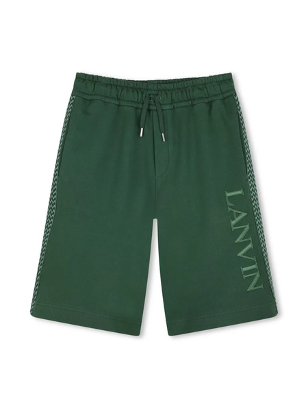  Lanvin Enfant Elasticated Logo-embroidered Shorts - Green 