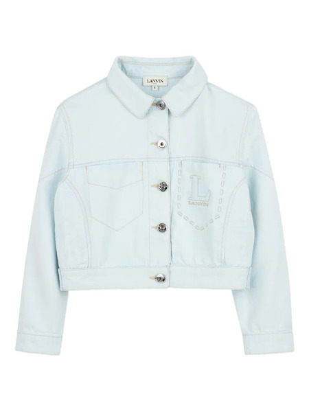  Lanvin Enfant Embroidered Denim Jacket - Blue 
