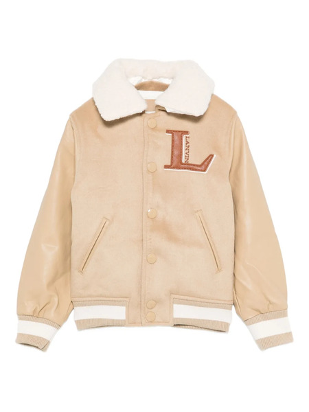  Lanvin Enfant Logo-embroidered Bomber Jacket - Neutrals 
