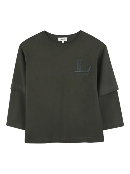  Lanvin Enfant Logo-embroidered Layered T-shirt - Green 