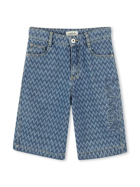  Lanvin Enfant Logo-embroidered Shorts - Blue 