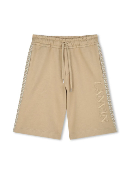  Lanvin Enfant Logo-embroidered Shorts - Neutrals 