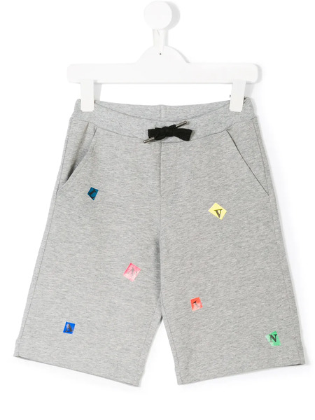  Lanvin Enfant Multi-logo Track Shorts - Grey 