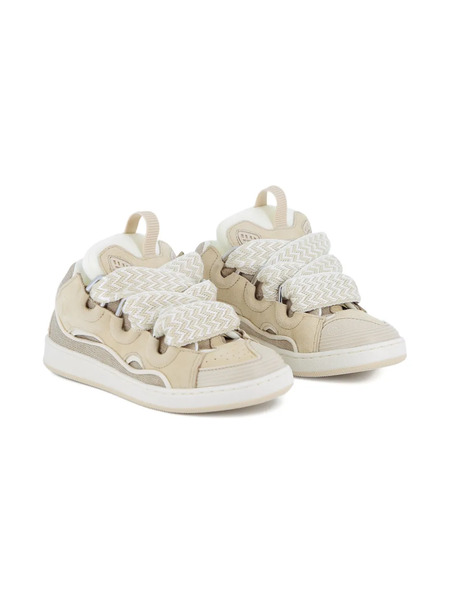  Lanvin Enfant Patterned-laces Sneakers - Neutrals 