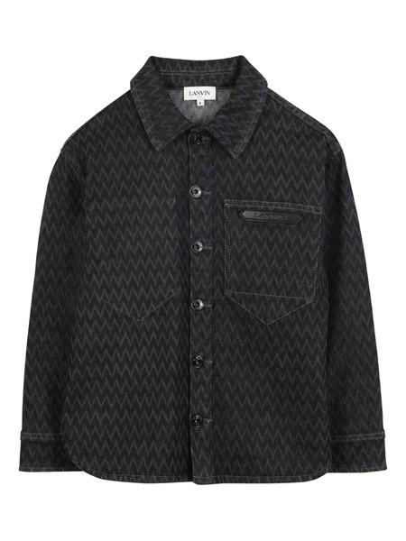  Lanvin Enfant Zigzag-patterned Shirt - Black 