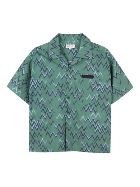 Lanvin Enfant Zigzag Pocket Shirt - Green 