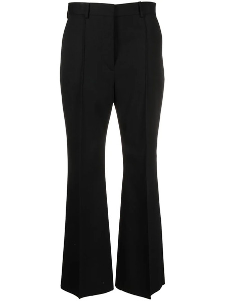  Lanvin Flared Cropped Wool Trousers - Black 