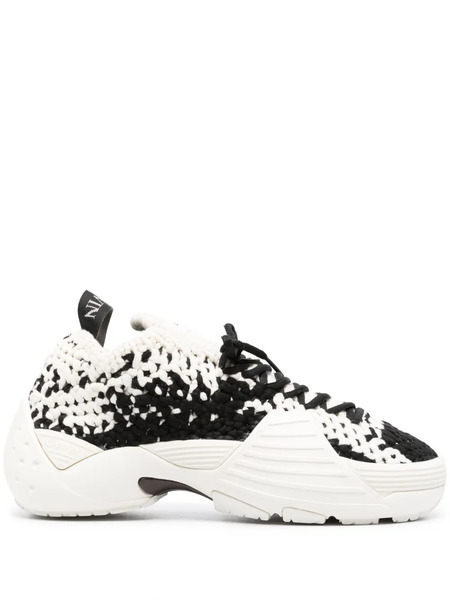  Lanvin Flash-x Crochet-knit Sneakers - Neutrals 