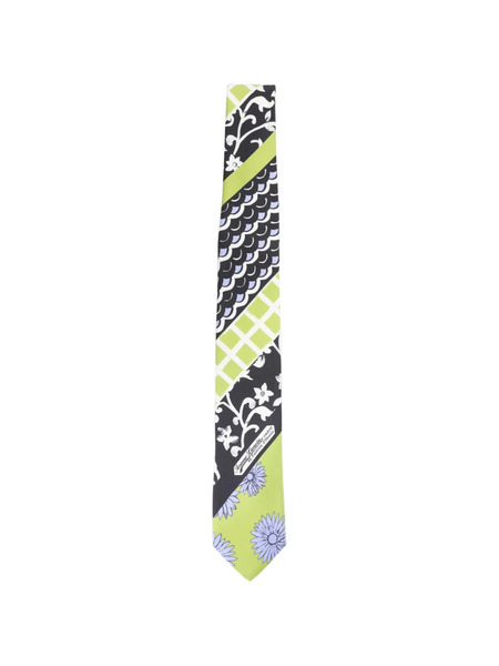  Lanvin Floral Patchwork Tie - Green 