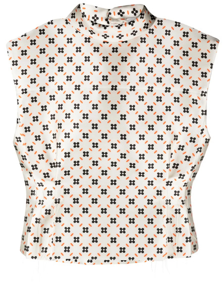  Lanvin Floral-print Sleeveless Blouse - Neutrals 