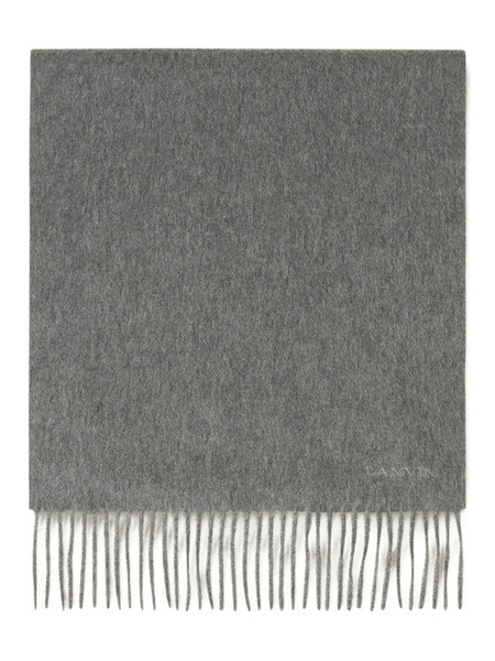  Lanvin Fringed Wool Scarf - Grey 