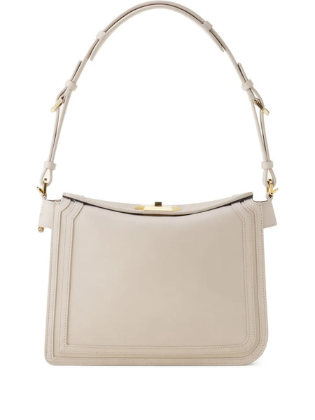  Lanvin Geometric Lock Shoulder Bag - Neutrals 
