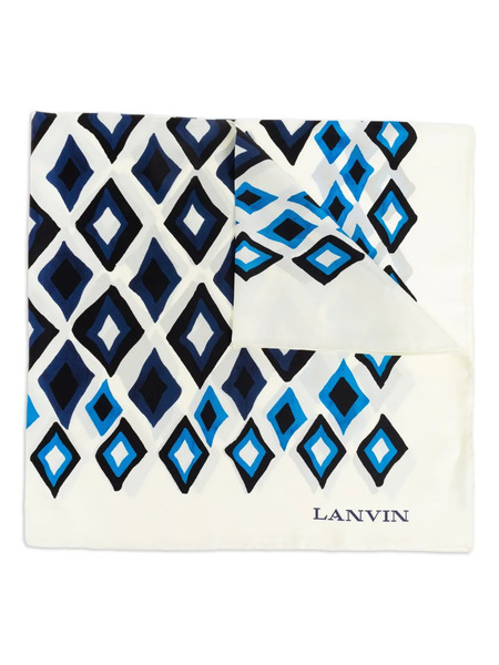  Lanvin Geometric-print Silk Scarf - White 