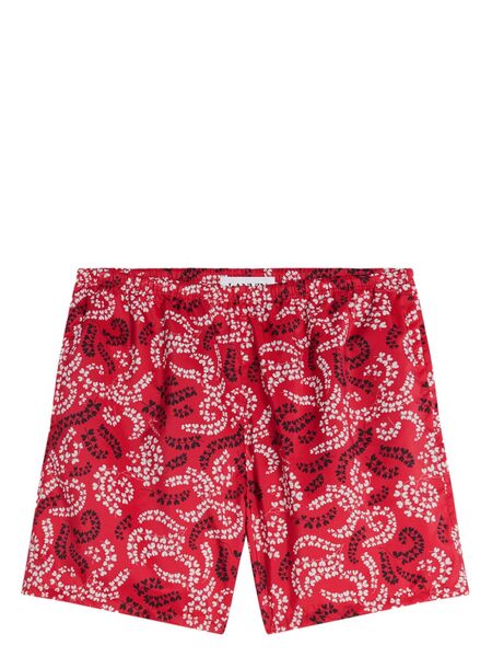  Lanvin Leaf-print Swim Shorts - Red 