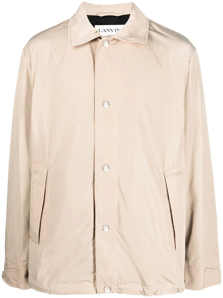  Lanvin Logo-embroidered Shirt Jacket - Neutrals 