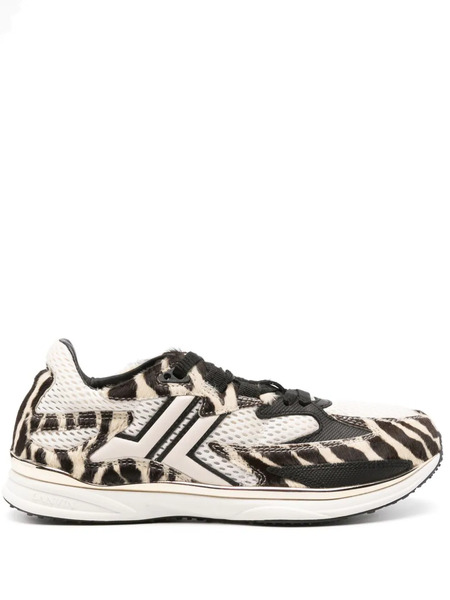  Lanvin Logo-embroidered Sneakers - Neutrals 