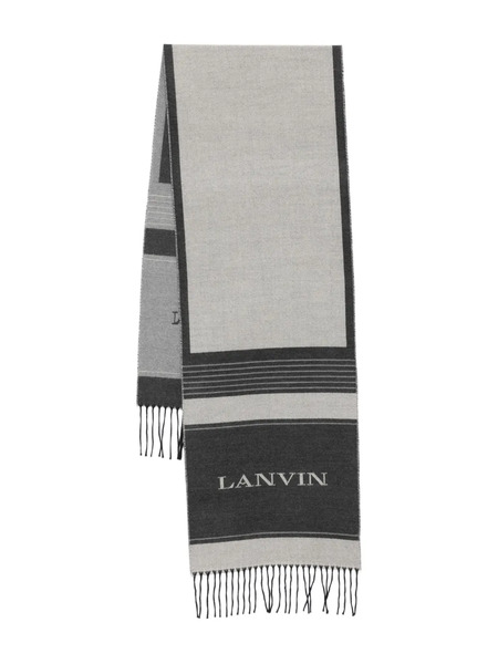  Lanvin Logo-lettering Scarf - Grey 