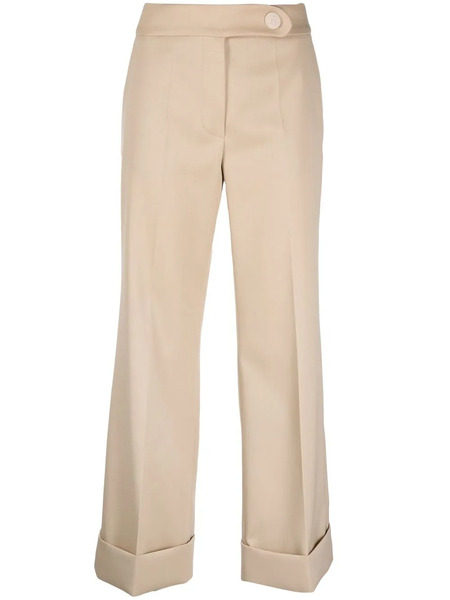  Lanvin Mid-rise Cropped Wool Trousers - Neutrals 