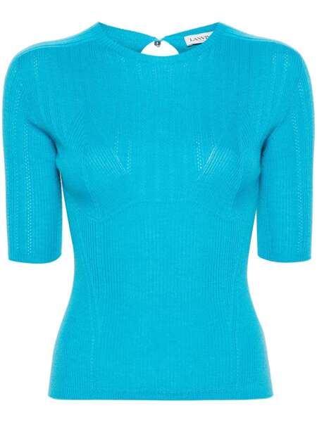  Lanvin Panelled Knitted Top - Blue 