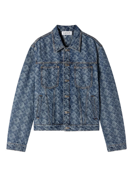  Lanvin Patterned Logo-patch Jacket - Blue 