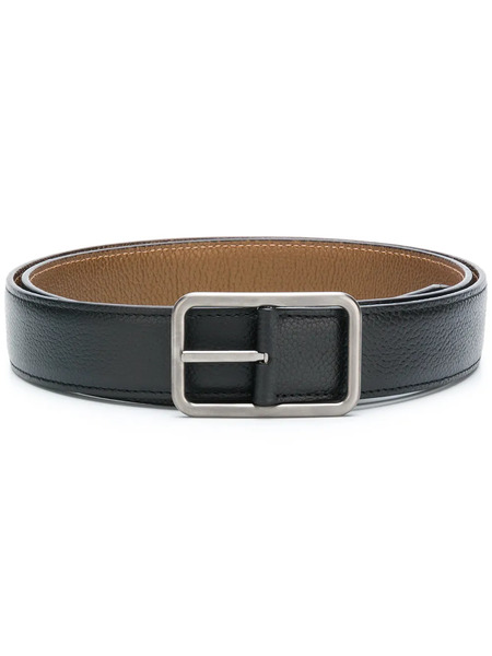  Lanvin Pebbled Leather Belt - Black 