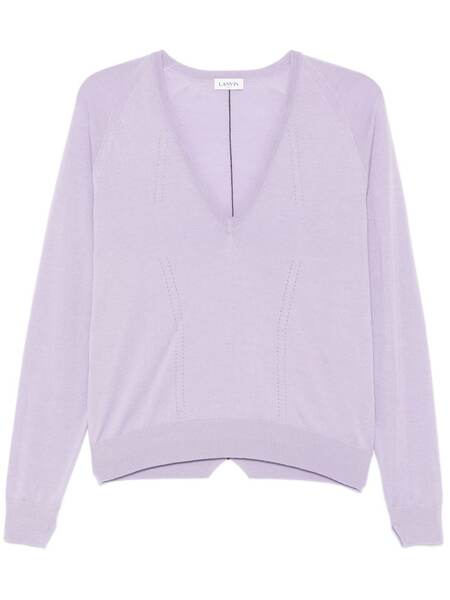  Lanvin Pointelle-trim Sweater - Purple 
