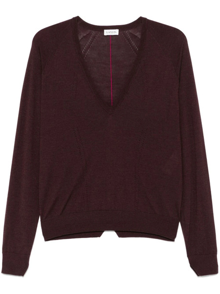  Lanvin Pointelle-trim Sweater - Red 