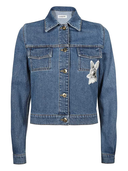  Lanvin Rabbit-patch Denim Jacket - Blue 