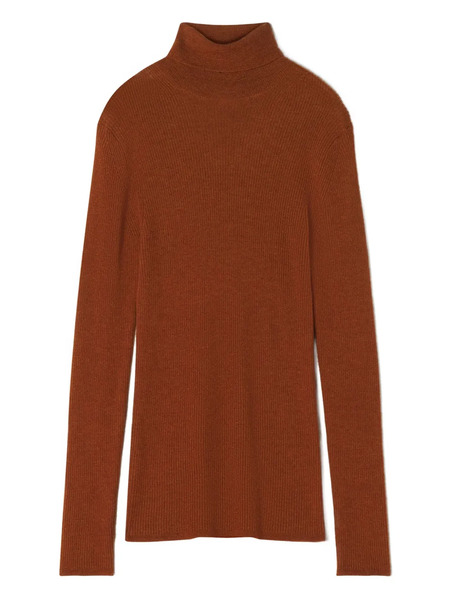  Lanvin Ribbed Turtleneck Sweater - Brown 