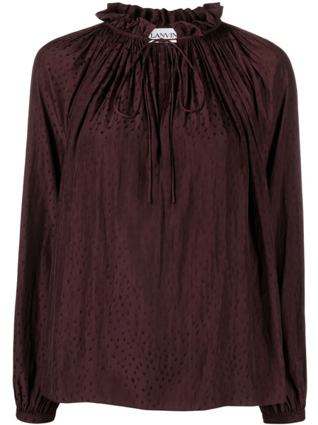  Lanvin Ruffle-detailed Flared Blouse - Brown 