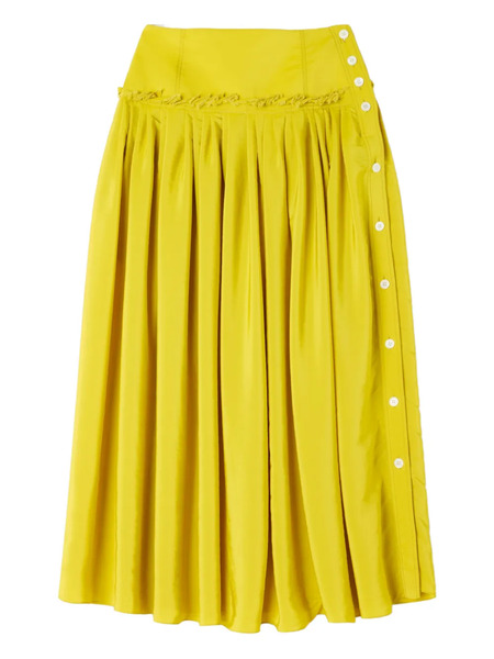  Lanvin Ruffled Button Midi Skirt - Yellow 