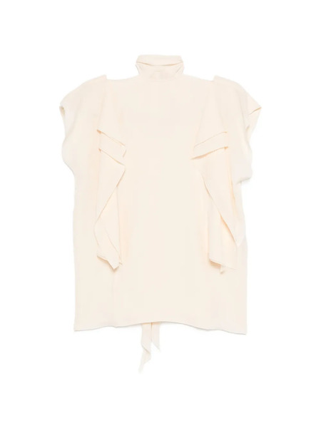 Lanvin Ruffled Tie Blouse - Neutrals 