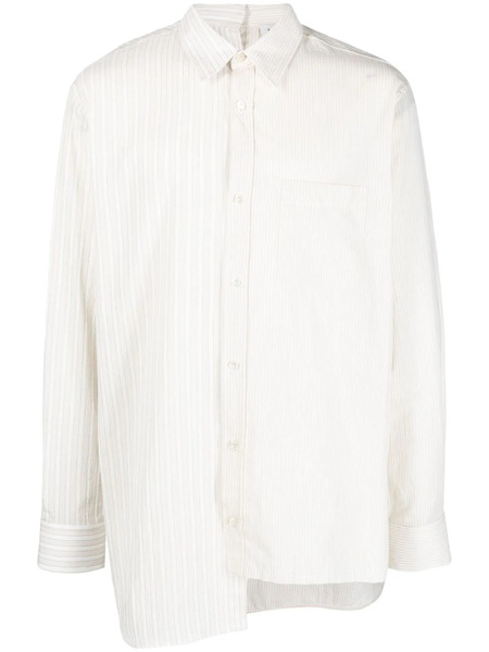 Lanvin Striped Asymmetric-hem Shirt - Neutrals 