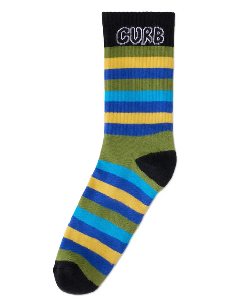  Lanvin Striped Curb-lettering Socks - Green 