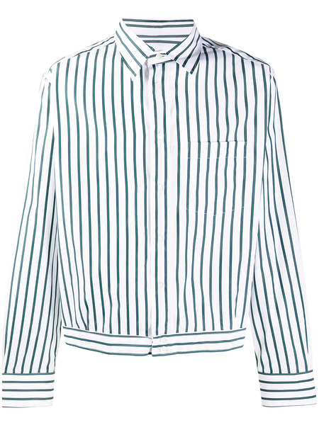  Lanvin Vertical-stripe Blouson Shirt - White 
