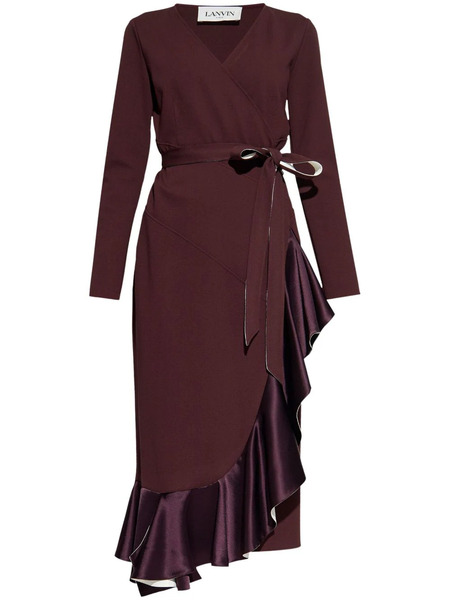  Lanvin Wraparound Midi Dress - Red 