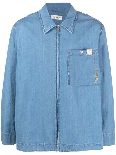  Lanvin Zip-up Denim Shirt - Blue 