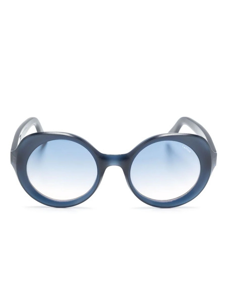  Lapima Carlota Natural Round-frame Sunglasses - Blue 