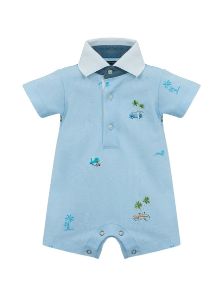  Lapin House Embroidered Romper - Blue 