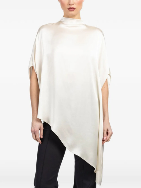  Lapointe Asymmetric-hem Cape Blouse - Neutrals 
