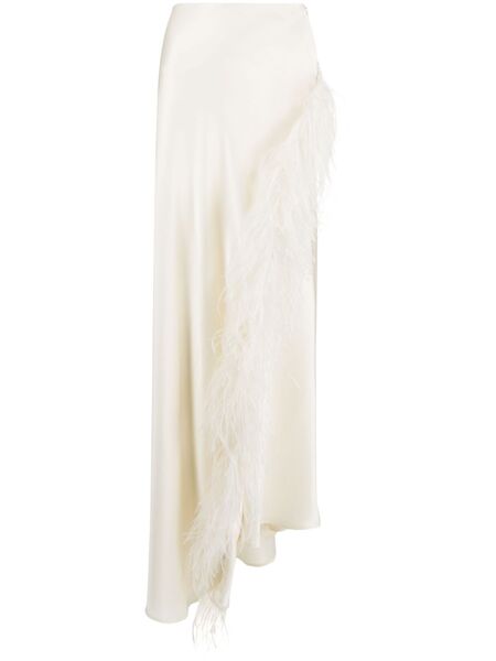  Lapointe Feather Asymmetrical Skirt - Cream 
