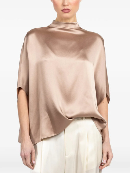  Lapointe Satin Cape Blouse - Neutrals 