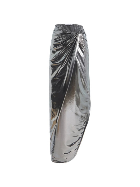  Laquan Smith Draped Maxi Skirt - Silver 