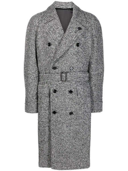  Lardini Belted Double-breasted Coat - Black 