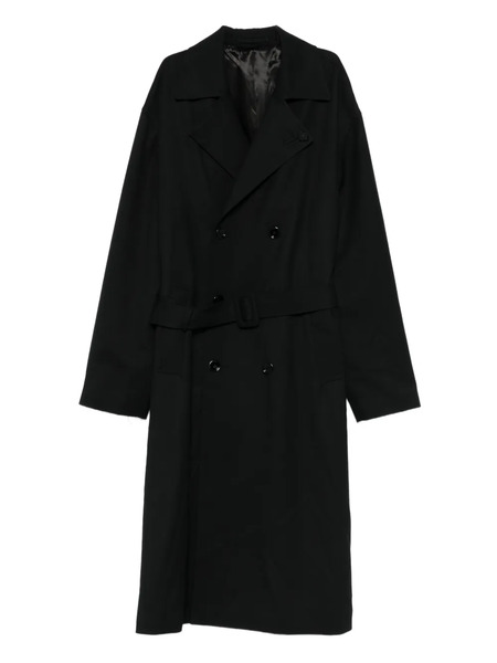  Lardini Belted Double-breasted Coat - Black 