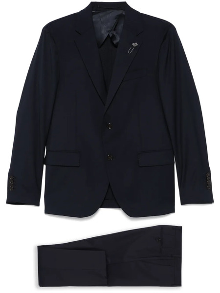  Lardini Brooch-detail Suit - Blue 