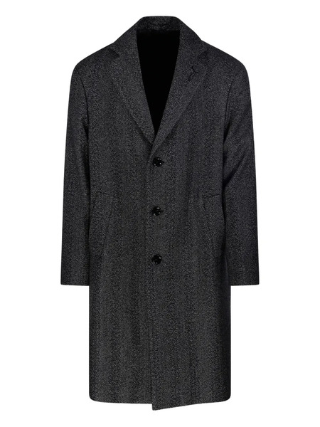  Lardini Button-fastening Herringbone Coat - Black 