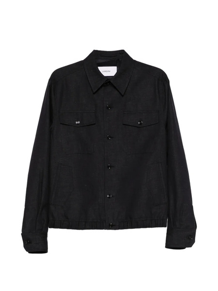  Lardini Button Pocket Cotton Jacket - Black 