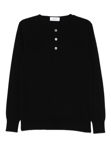  Lardini Buttoned Sweater - Black 